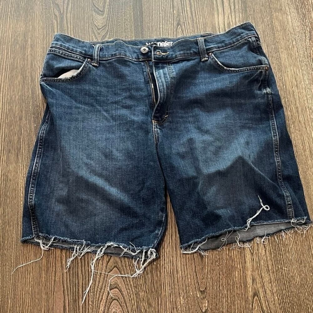 Wrangler Mens Jean Shorts Regular Fit Mid Rise Denim Dark Wash Blue Size 38